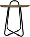HSM Collection Bijzettafel Met Handvat Ø45cm Naturel/Zwart Mangohout/Metaal