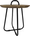 HSM Collection Bijzettafel Met Handvat Ø45cm Naturel/Zwart Mangohout/Metaal