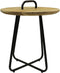 HSM Collection Bijzettafel Met Handvat Ø45cm Naturel/Zwart Mangohout/Metaal