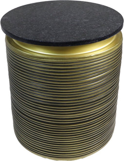 HSM Collection Bijzettafel Rible Marmer Zwart/Goud Ø41cm