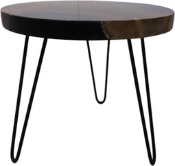 HSM Collection Bijzettafel rond - ø50x45 - Teak/Epoxy