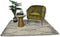 HSM Collection Bijzettafel Rond Ø40x50cm Wit/Goud Marmer/Ijzer