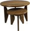 HSM Collection Bijzettafel Rond Teak Naturel Set van 2