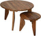 HSM Collection Bijzettafel Rond Teak Naturel Set van 2