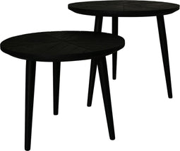 HSM Collection Bijzettafel Ronds Verona Zwart Mangohout/Ijzer/Mdf