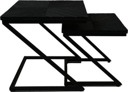 HSM Collection Bijzettafel Z-model Zwart Mangohout/Metaal
