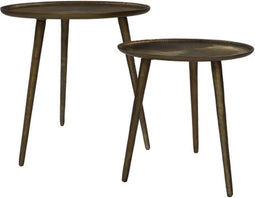 HSM Collection Bijzettafels Rond Goud Aluminium/Ijzer