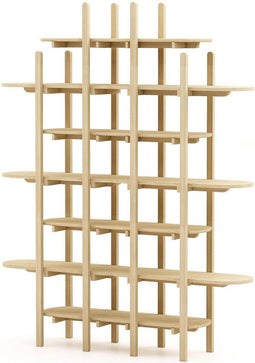 HSM Collection-Boekenkast Breeze-225x180x40-Naturel-Teak