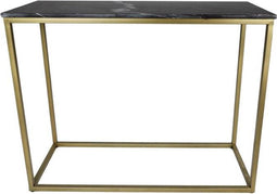 HSM Collection Console tafel Marseille - 100x35x75 cm - Zwart/goud - Marmer/metaal