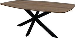 HSM Collection-Danish Eettafel-200x100x76-Naturel/Zwart-Mango/Metaal