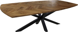 HSM Collection-Danish Eettafel Fishbone-280x100x75-Naturel/Zwart-Eiken/Metaal