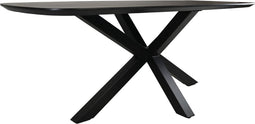 HSM Collection-Danish Ovale Eettafel-1-180x100x76-Zwart-Mango/Metaal
