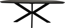 HSM Collection-Danish Ovale Eettafel-200x100x76-Zwart-Mango/Metaal