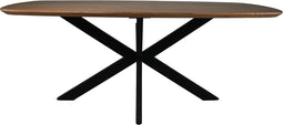 HSM Collection-Danish Ovale Eettafel-1-180x100x76-Naturel/Zwart-Acacia/Metaal