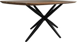 HSM Collection-Danish Ovale Eettafel-3-180x100x76-Naturel/Zwart-Acacia/Metaal