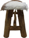 HSM Collection Decoratieve bank - geitenhuid/teak
