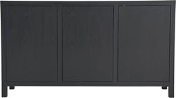 HSM Collection-Dressoir 3 Deur-150x42x85-Zwart-Teak Fineer