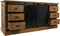HSM Collection-Dressoir Blackburn 2 Deur 6 La-220x50x85-Naturel/Zwart-Teak/Metaal