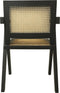 HSM Collection-Eetkamerstoel-56x52x83-Zwart/Naturel-Mahonie/Rotan