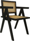 HSM Collection-Eetkamerstoel-56x52x83-Zwart/Naturel-Mahonie/Rotan
