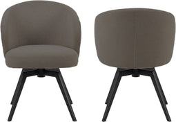 HSM Collection-Eetkamerstoel Alma + Armleuning-80x58,5x60-Antraciet/Zwart-Stof/Metaal
