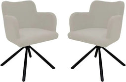 HSM Collection-Eetkamerstoel Bella S/2-56x60x82-Wit/Zwart-Stof/Metaal