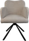 HSM Collection-Eetkamerstoel Bella S/2-56x60x82-Wit/Zwart-Stof/Metaal