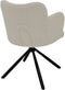 HSM Collection-Eetkamerstoel Bella S/2-56x60x82-Wit/Zwart-Stof/Metaal
