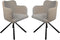 HSM Collection-Eetkamerstoel Bella S/2-56x60x82-Wit/Zwart-Stof/Metaal