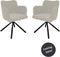 HSM Collection-Eetkamerstoel Bella S/2-56x60x82-Wit/Zwart-Stof/Metaal