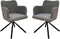 HSM Collection Eetkamerstoel Bella - set van 2 - 56x60x82 - Licht grijs/zwart - Stof/metaal
