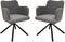 HSM Collection Eetkamerstoel Bella - set van 2 - 56x60x82 - Licht grijs/zwart - Stof/metaal