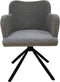 HSM Collection Eetkamerstoel Bella - set van 2 - 56x60x82 - Licht grijs/zwart - Stof/metaal