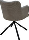 HSM Collection Eetkamerstoel Bella - set van 2 - 56x60x82 - Licht grijs/zwart - Stof/metaal