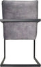 HSM Collection-Eetkamerstoel Boston S/2-56x68x89-Dolfijn Grijs/Zwart-Stof/Metaal