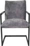 HSM Collection-Eetkamerstoel Boston S/2-56x68x89-Dolfijn Grijs/Zwart-Stof/Metaal