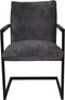 HSM Collection-Eetkamerstoel Boston S/2-56x68x89-Dolfijn Grijs/Zwart-Stof/Metaal