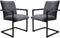 HSM Collection-Eetkamerstoel Boston S/2-56x68x89-Donker Grijs/Zwart-Stof/Metaal