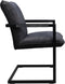 HSM Collection-Eetkamerstoel Boston S/2-56x68x89-Donker Grijs/Zwart-Stof/Metaal