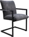 HSM Collection-Eetkamerstoel Boston S/2-56x68x89-Donker Grijs/Zwart-Stof/Metaal