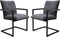 HSM Collection-Eetkamerstoel Boston S/2-56x68x89-Donker Grijs/Zwart-Stof/Metaal