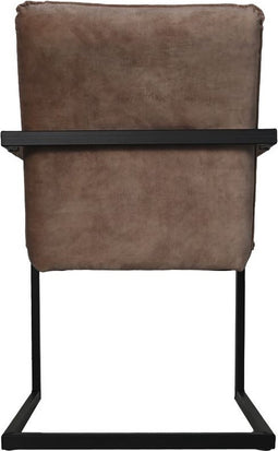 HSM Collection-Eetkamerstoel Boston S/2-56x68x89-Lever-Stof/Metaal
