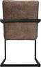 HSM Collection-Eetkamerstoel Boston S/2-56x68x89-Lever-Stof/Metaal
