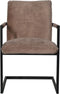 HSM Collection-Eetkamerstoel Boston S/2-56x68x89-Lever-Stof/Metaal