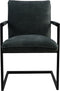 HSM Collection-Eetkamerstoel Boston S/2-56x68x89-Licht Groen/Zwart-Stof/Metaal