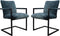 HSM Collection-Eetkamerstoel Boston S/2-56x68x89-Blauw/Zwart-Stof/Metaal