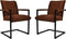 HSM Collection-Eetkamerstoel Boston S/2-56x68x89-Bruin/Zwart-Stof/Metaal
