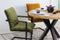 HSM Collection-Eetkamerstoel Boston S/2-56x68x89-Groen/Zwart-Stof/Metaal