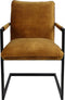 HSM Collection-Eetkamerstoel Boston S/2-56x68x89-Goud/Zwart-Stof/Metaal