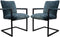 HSM Collection-Eetkamerstoel Boston S/2-56x68x89-Blauw/Zwart-Stof/Metaal